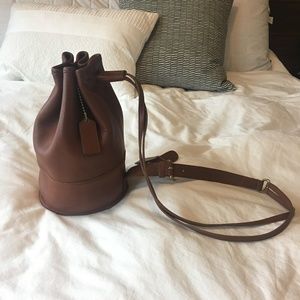 Vintage Coach Drawstring Backpack Sling Bucket Bag